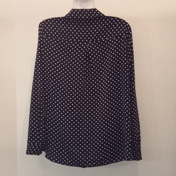 Susan Graver Polka Dot Long Sleeved Blouse-#0121 - Picture 7 of 11
